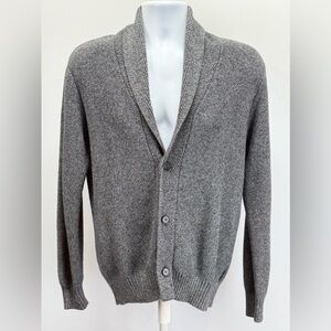 BLAQ Men's Classic Gray heather shawl collar Cardigan Sweater size M
